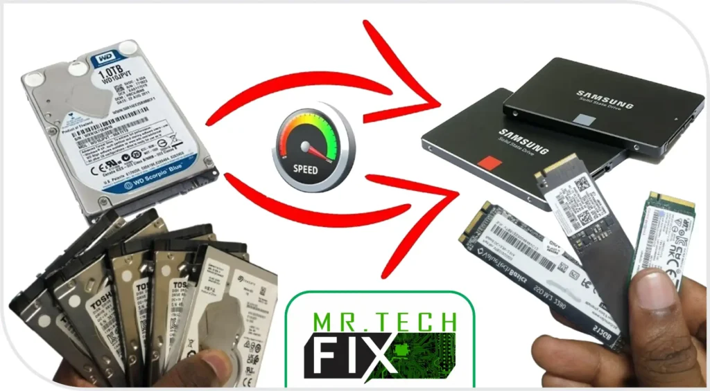 Hard Disk to SSD installation Shop to speed up your laptop