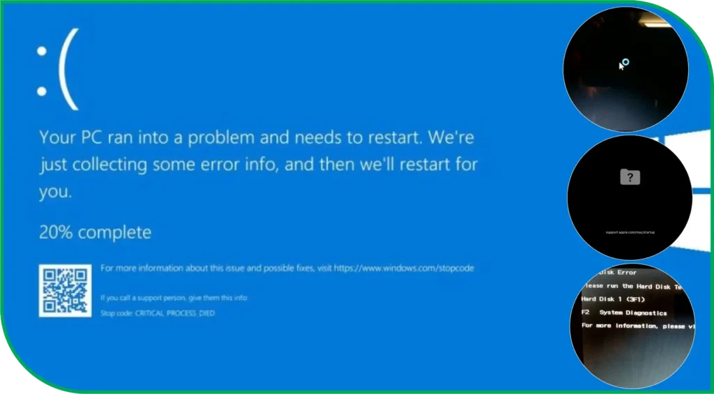 Start up disk error for mackbook and windows laptops